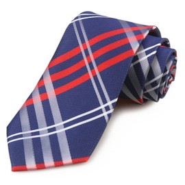 Vinesen Corbatas formales a rayas para hombre con estampado floral, Rojo Navy, Talla única