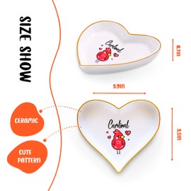 BJDAMAI Cardinal Ring Holder Dish Tray, Cardinal Gifts For Women Teens Girls Kids, Cardinal Lovers Themed Stuff Things Decor Merch, Home Room Ring Earrings Necklace Organizer Holder!