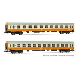 ARNOLD HN4435 Dr, Confezione da 2 carrozze Stadteexpress, Carrozza di 1a Classe più 2a Classe, livrea Arancione, Beige, carrozze passeggeri epIV