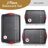 Baking Sheet Set, 3-Piece Cookie Sheet Set with Silicone Handles,