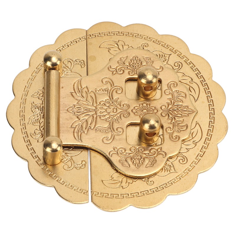 Brass Hasp Buckle Lock Retro Design 8cm Diameter Rust Resistance