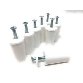 Stop Buffer Stopper White 40 mm Set of 8 with Disc