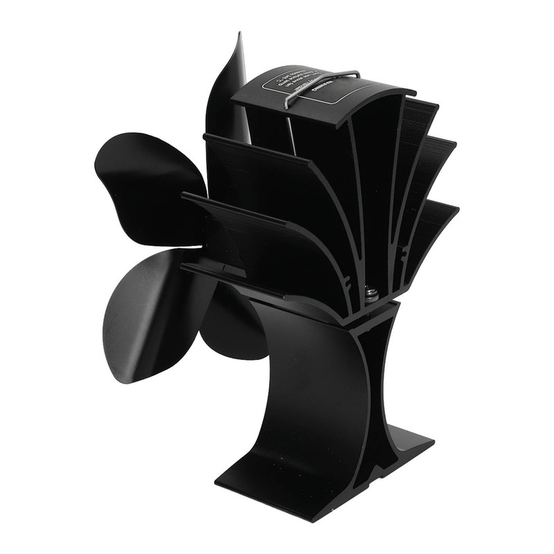 Stove Fan Heat Powered Low Noise Aluminium Alloy 5 Blade