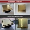 WEBANG 4 Inch Square Shower Drain Gold Floor Drain with