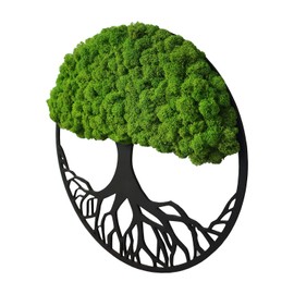 Hello Moss Wall Decoration Moss Pictures in the Shape of a Tree - Beautiful Looking Wall Tree - Bring Life to Your Home - Wall Picture Made of Natural Raw Materials and Decorative Moss
