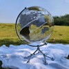 8'' World Globe, Clear Metal Globe with Built-in Gypsophila LED