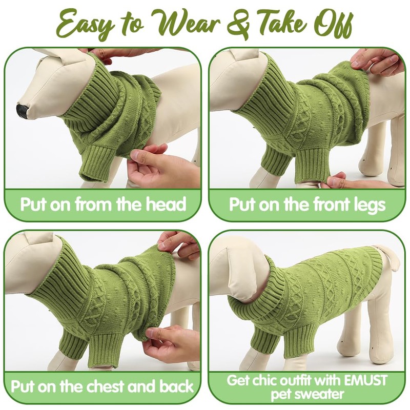 EMUST Dog Sweaters for Medium Dogs, Knit Pet Sweater with