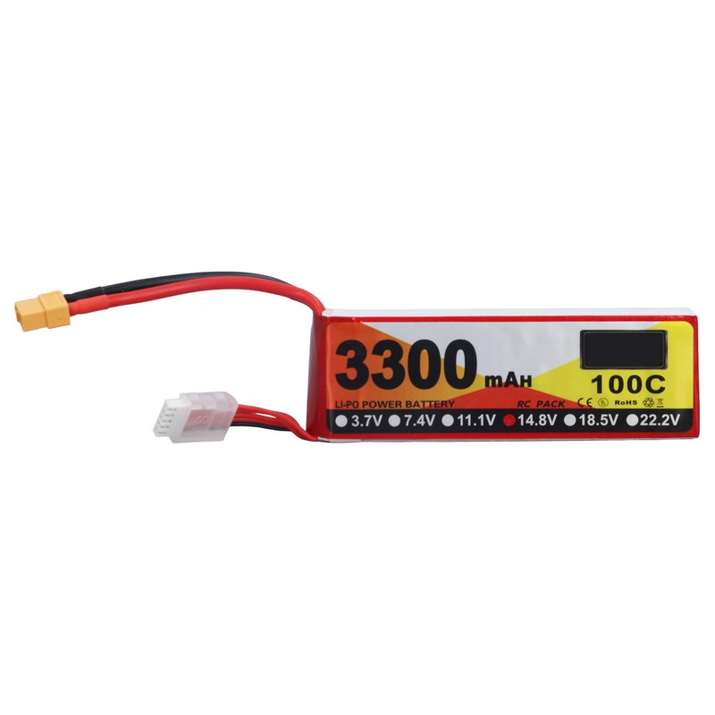 3300mAh Lipo Battery 100C Discharge Rate 14.8V 4S XT60 Plug