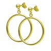 Gold Plated Sterling Silver Circle Ball Stud Drop Earrings