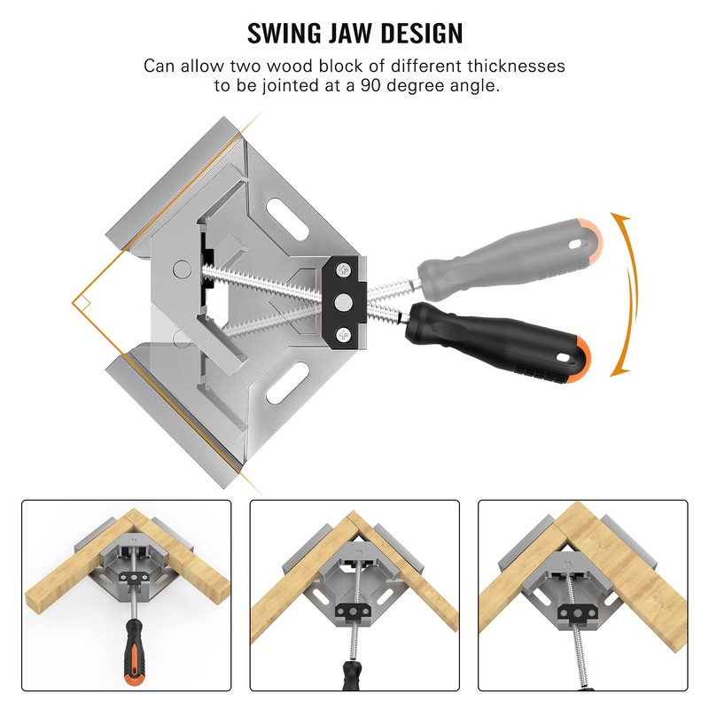 Right Angle Clamp, Housolution [4 PACK] Single Handle 90° Aluminum