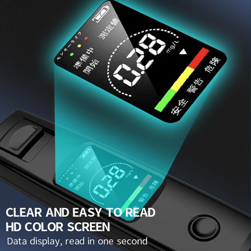 Black Portable Breathalyzer Professional Noncontact High Accuracy Alcohol Tester Rechargeable