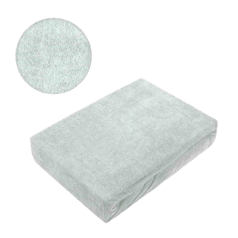 Exclusive home textile terry towelling fitted sheet premium brand., Silver,