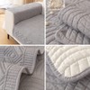 XSlive Farmhouse Cotton Quilted Sofa Cover Weave Pattern Embroidery Sectional