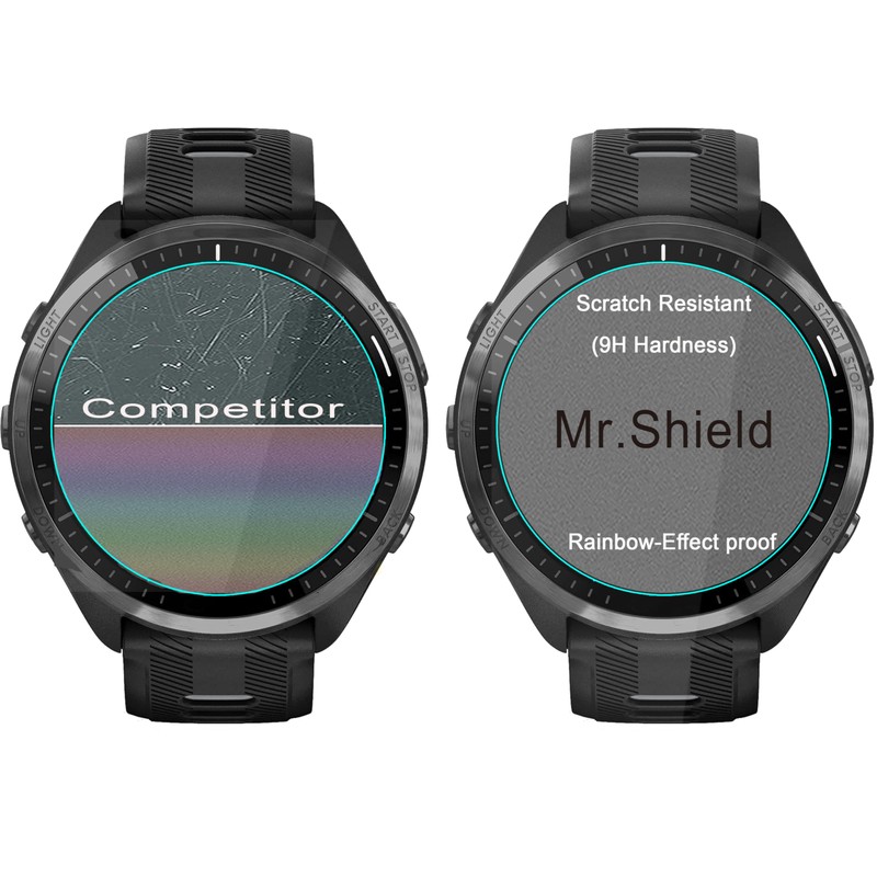 Mr.Shield Screen Protector compatible with Garmin Forerunner 965 [Tempered Glass]