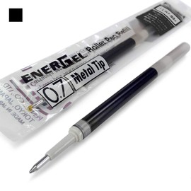 2 x Pentel LR7 Energel 0.7 mm Ballpoint Pen Refills with Metal Tip for Energel Xm, BL77/BL57/BL37, Black