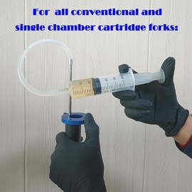 2025 Upgrade Fork Oil Level Tool Accurate 300 mm Markings Fork Oil Level Measurement Gauge Tool 60 ml Syringe with Adjustable Ring Works for Mountain Bike Motorcycle