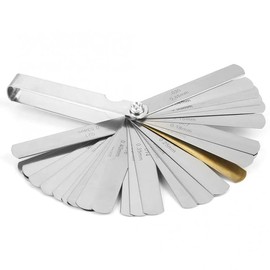 Mesee 0.04-0.88mm Stainless Steel Feeler Gauge, 32 Blades Stainless Steel Dual Marked Imperial and Metric Gap Measurement Tool for Measuring Gap Width