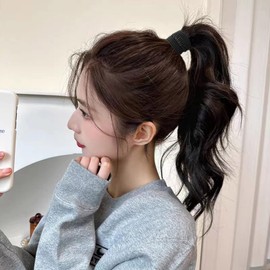 Fuyunohi Hair Rubber Black Non-Trace Hair Rubber Hair Elastic Simple Simple Stretch Ponytail Ring Hair Rubber Buns Hair Clip-on Hair Rubber Adult Stylish Set of 6 Elastic Hair High Elasticity Korean
