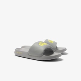 Lacoste Men's Serve Slide 1.0 Sandal, Light Grey/Light Green, 8