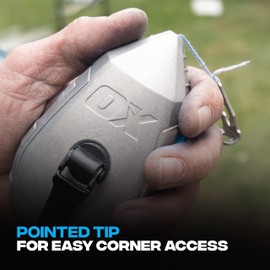 OX Tools Contractor 100ft Chalk Line Tool Aluminum Construction Steel Crank & 1:1 Gear Ratio and Cotton and Nylon Basic Fine Line Marking Tool Professional Grade Chalk Box OX-T630501