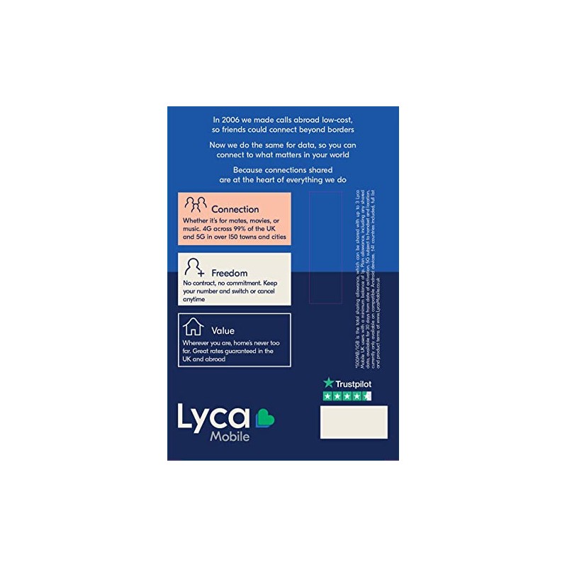 Lycamobile blank SIM No-contract SIM is ready and waiting for