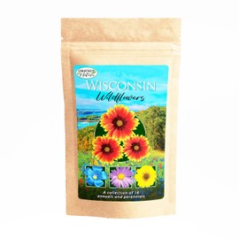 Wisconsin Wildflower Seed Mix, Covers 325 Sq Ft, 16 Flower Varieties, Over 40,000 Seeds, Created By Nature