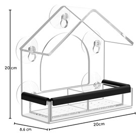 Transparent Window Feeder for Birds with 5 Suction Cups for the Window Bird House for Outdoor Use Designed to Attract Wild Birds Weatherproof and Easy to Assemble