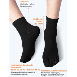 Warm-Han Men's Toe Socks Cotton Men's Five Finger Socks Midi Everyday Business Essential, Navy Dark