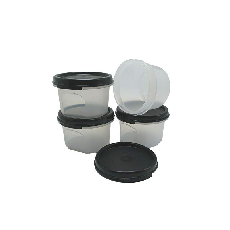 Tupperware Modular Mates Round #1 Black Seals Set of 4