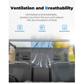 KEMIMOTO Rear Window Net Compatible with CFMOTO UForce 1000/1000 XL 2019-2024, Sun Shade Back Window Rear Net Mesh Dust Screen with Old Glory Flag Print 1000 Accessories