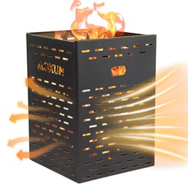 Aoxun 63 Gallon Ultra Thick Burn Barrel for Yard Waste - Heavy Duty Outdoor Incinerator Drum with Burn Cage for Paper, Leaves, Trash & Wood (27.9")