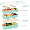 2 Pack Bento Lunch Box, Iteryn Stackable Bento Box, 3-In-1