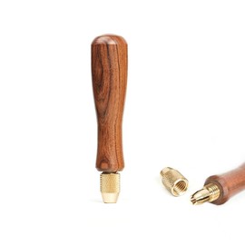 Toolcool Wood File Handle Wooden Handles with Brass Collet Chuck for Small Files with a Tang Diameter of 2.5MM-3MM