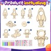 BAPHILE 24 Pcs Rocket Space Wooden Craft Kit Rocket for
