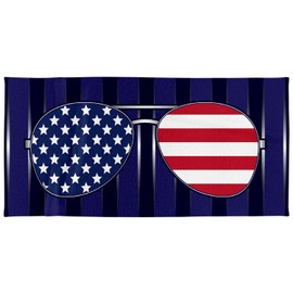Rockin USA Flag American Beach Towel, 30x60 inches Decorative Soft Cotton Towel (1)