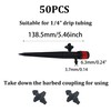 Runseaway 50Pcs 360 Degree Adjustable Irrigation Drippers, 1/4 Inch Anti-Clogging