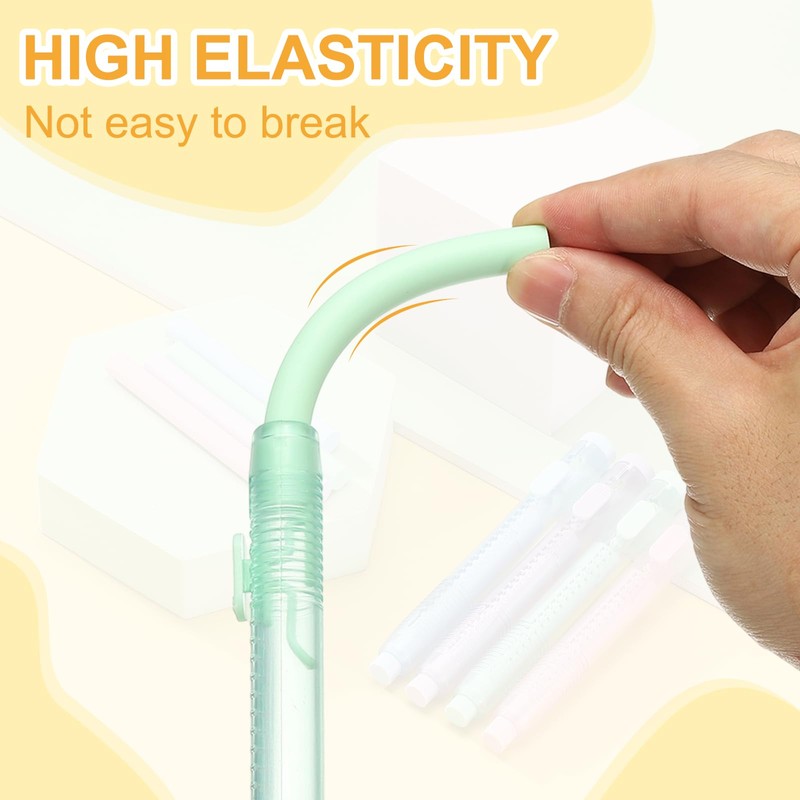 PATIKIL 8pcs Erasers, Sliding Elastic Eraser Push-Pull Cute Pencil Eraser