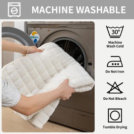 Velvet Couch Covers 2 Packs, Sectional Couch Covers Non-slip, Pet Couchs Cover L Shaped, Funny Fuzzy Sectional Sofa Cover, Furniture Slipcovers for Livingroom, Bedroom, RV[35.4"x(70.8"+94.5"),White]