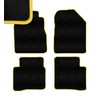Yellow Edge Custom Fit Front & Rear Carpet Floor Mats,