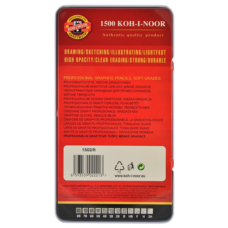 1502/11 Koh-I-Noor Art Set Soft Grades 8B-2H (Set)