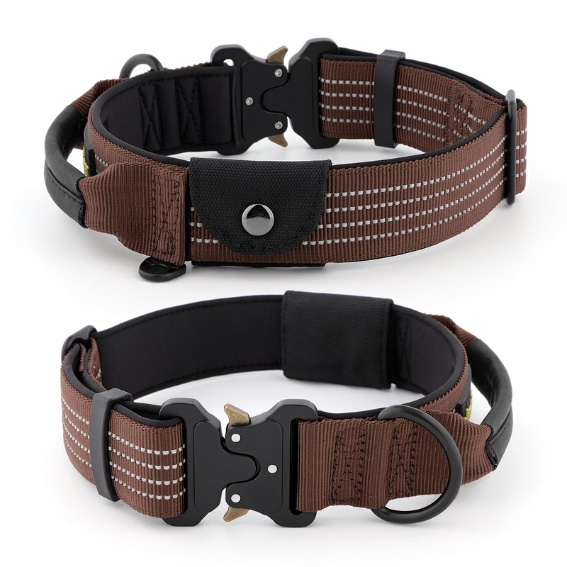 Plutus Pet Tactical Dog Collar with Tracker Pocket for AirTag,
