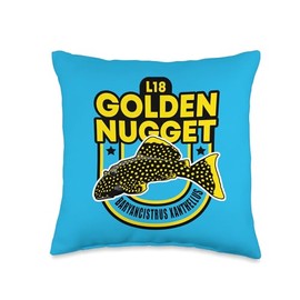 L18 Lnumber Pleco Catfish Plecostomus Fish Keeper L18 Pleco Catfish Golden Nugget LDA60 L85 L177 Aquarium Throw Pillow, 16x16, Multicolor