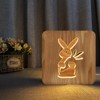 Wooden Carving Night Light Rabbit Shape Soft Light Eye Protection