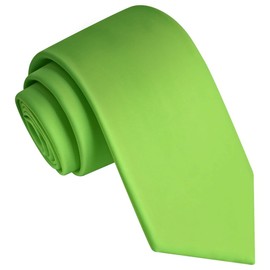 Branduce Lime Green Tie Pure Color Plain Silk Ties Business Wedding Formal Necktie for Men (TA05-11)