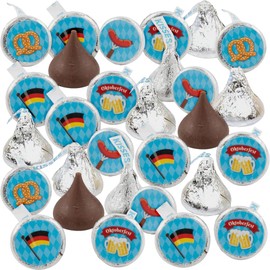 Festive Assorted Oktoberfest Paper Hershey’s Kisses Stickers - 0.75" (Pack of 60) - Perfect for Oktoberfest Celebrations