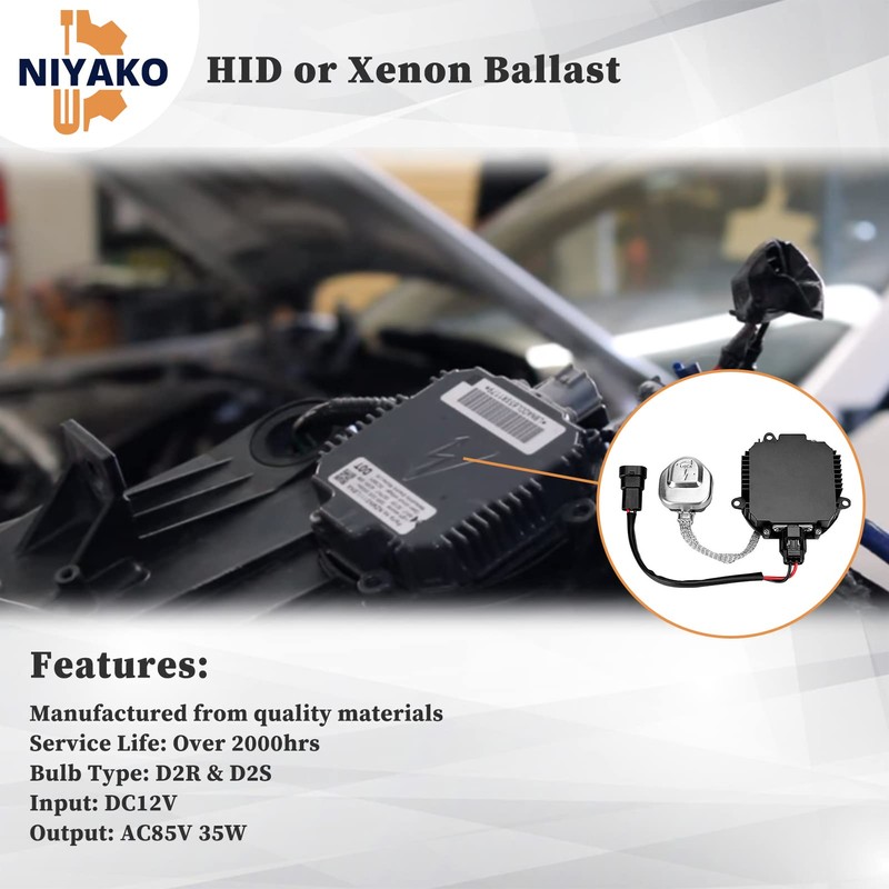 Niyako Xenon HID Ballast Headlight Control Unit with Ignitor Replacement#