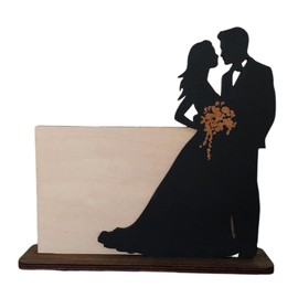 perfeclan Valentine's Day Decoration Table Sign Romantic Centerpiece Wooden Table Decor for Wedding Mantle Cabinet Engagement Shelf, Style A
