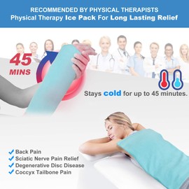 Tutmyrea 12"x21" Extra Large Gel Ice Pack with Soft Fabric Cover, Reusable Cold Compress for Back, Knee, Hip, Sciatica
