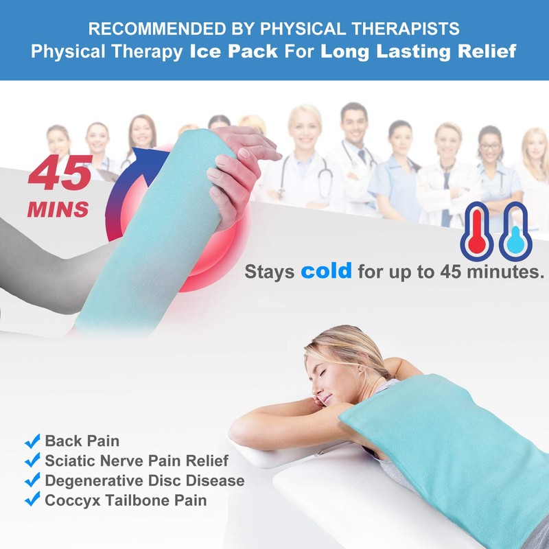 Tutmyrea 12"x21" Extra Large Gel Ice Pack with Soft Fabric