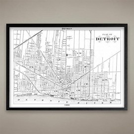 Detroit Map Print, Home or office Decor